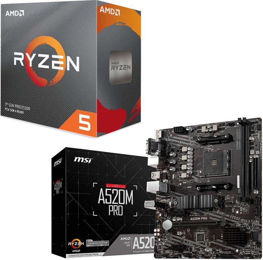 Procesador Ryzen 5 5600g + Mother MSI A520