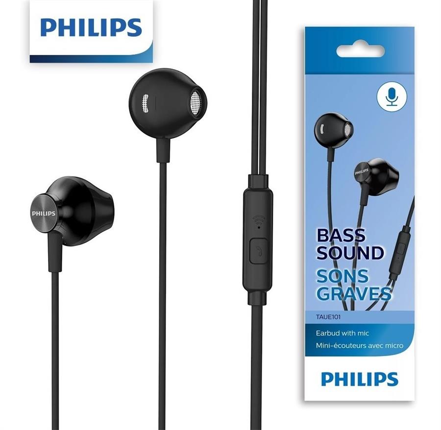 Auricular PHILIPS TAUE100BK/00 In Ear Negro