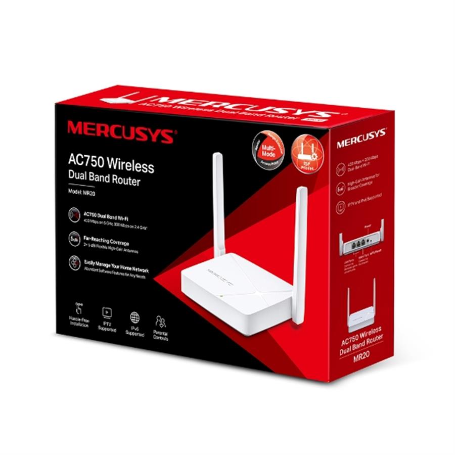 Router + Extensor Wi-Fi MR20 AC750 Dual Band Mercusys