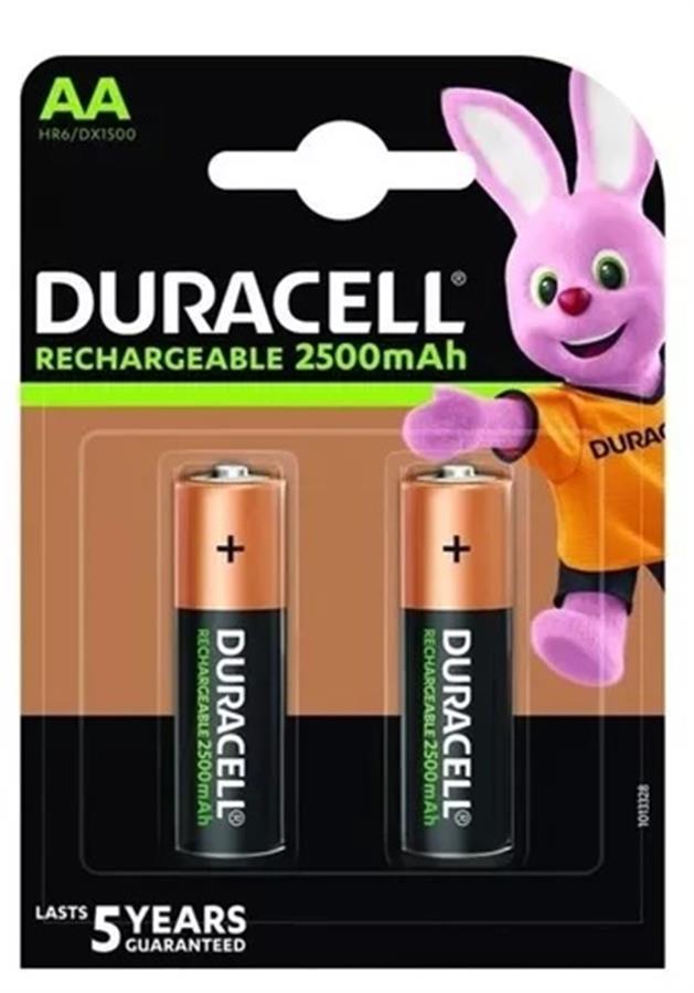 Pilas Recargables AA X2 - Duracell 2500mah