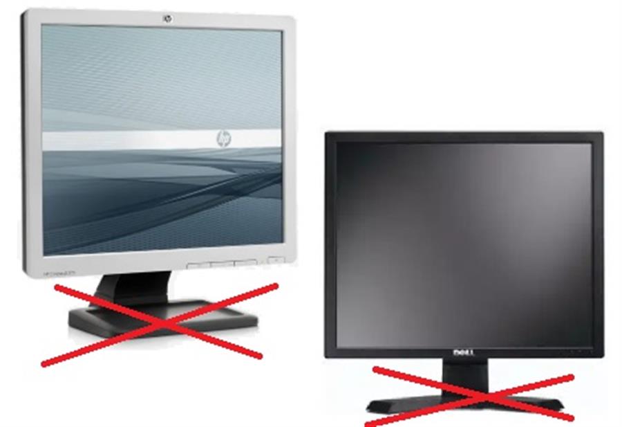 Monitores Cuadrados 17" HP y DELL --SIN BASE-- USADOS
