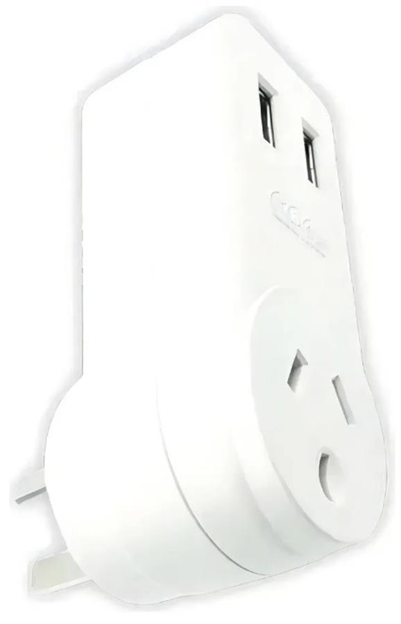 Prolongador 1 Toma + 2 Usb