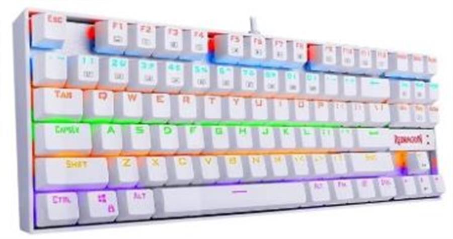 Teclado Mecanico GAMER Redragon K552 Kumara Rainbow Switch Red White