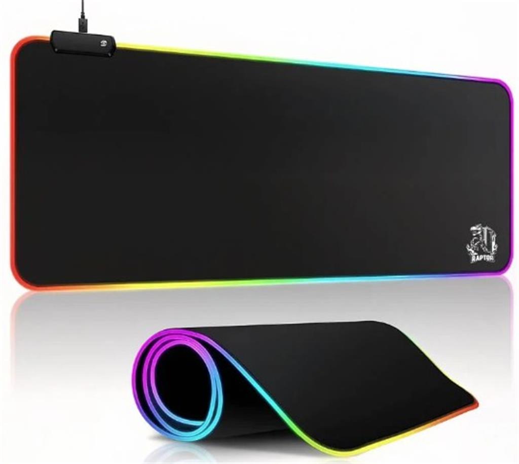 Mouse Pad Gamer Raptor Ultra Glide RGB Antideslizante Impermeable XL 90x40