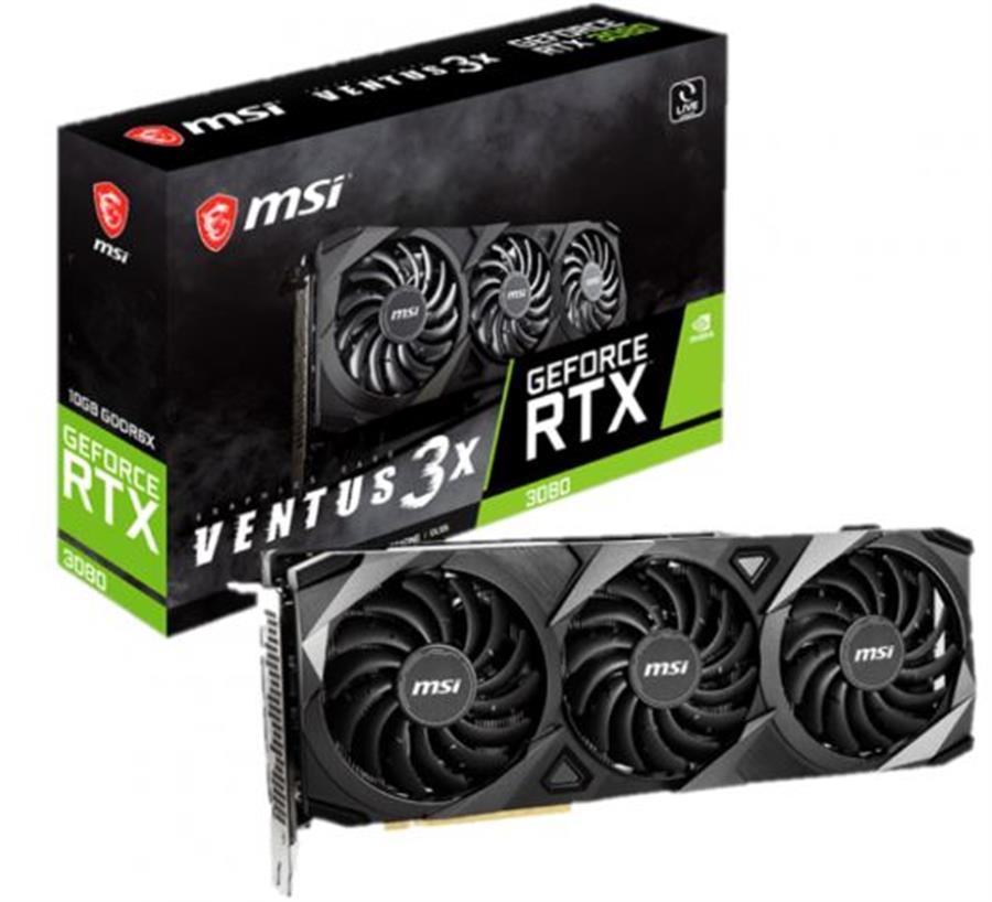 Placa de Video GeForce RTX 3080 MSI VENTUS 3X PLUS 10G OC LHR