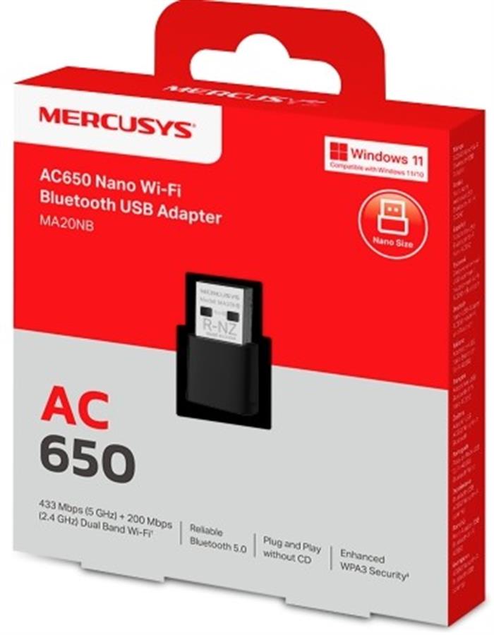 Placa Red WiFi+Bluetooth Usb Dual Band Tplink Ac650 MA20NB Merusys