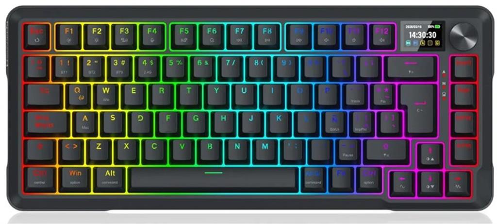 Teclado Redragon Ucal LCD PRO K724RGB-PRO SP Yolk switches Wireless