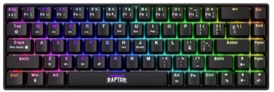 Teclado Mecanico WIRELESS Raptor FireclawM68 Retroiluminado Switch Red