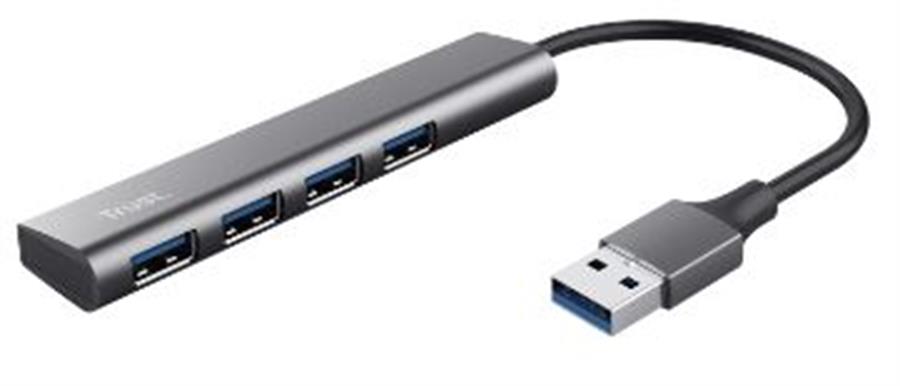 HUB USB 4 PUERTOS TRUST HALYX 3.2 GEN1 ALUMINIO