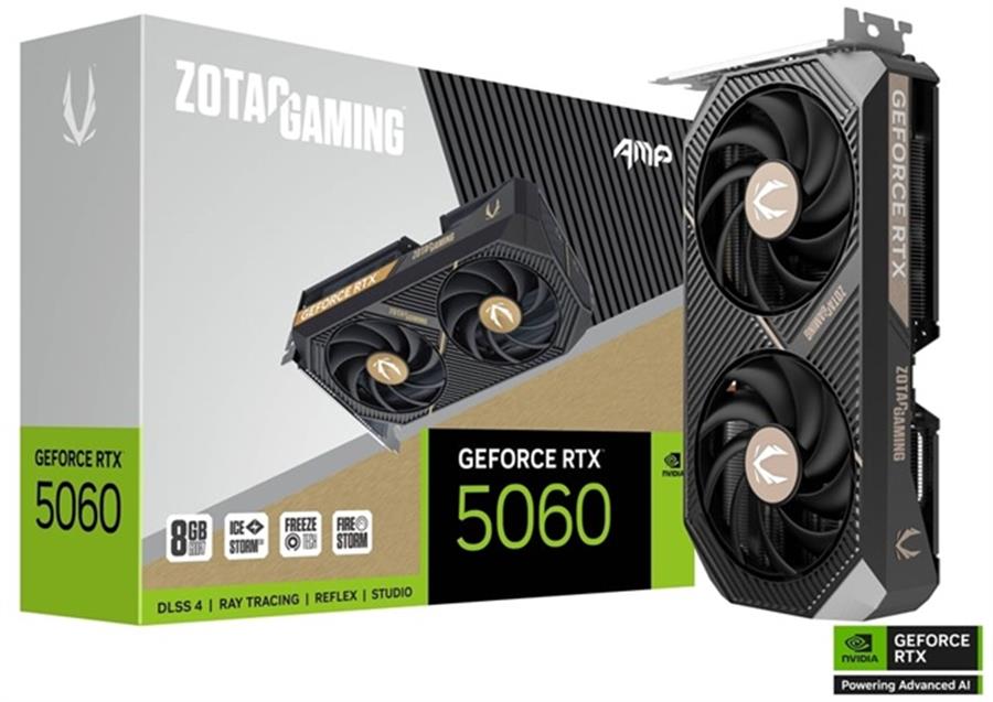 Placa de Video GeForce RTX 5060 8GB GDDR7 ZOTAC AMP