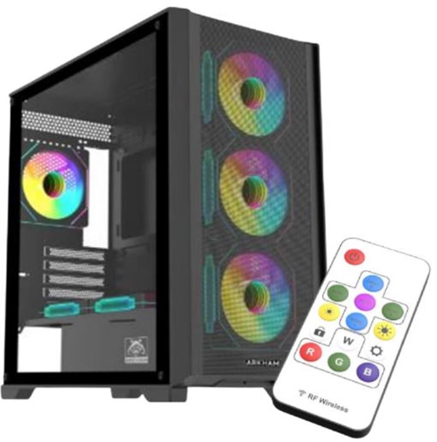 Gabinete GAMER ARKHAM LOTOR 6xFAN ARGB Vidrio con Control