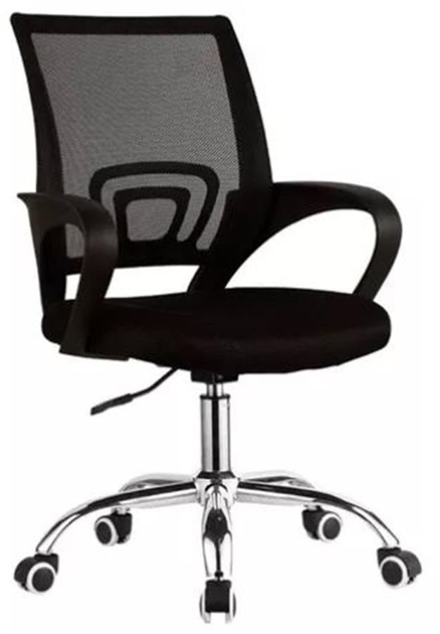 Silla Ergonomica Ejecutivo Oficina Pc Respaldo Bajo Mesh Negro Pvc