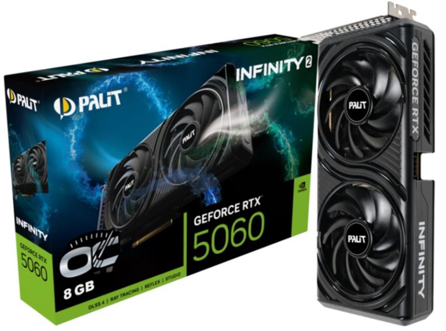 Placa de Video GeForce RTX 5060 8GB GDDR7 PALIT Infinity 2 OC