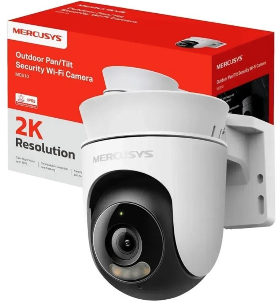 Camara Ip Wifi 2K Mercusys MC510 Mov Remoto Day/Night SD Wif Exterior QHD
