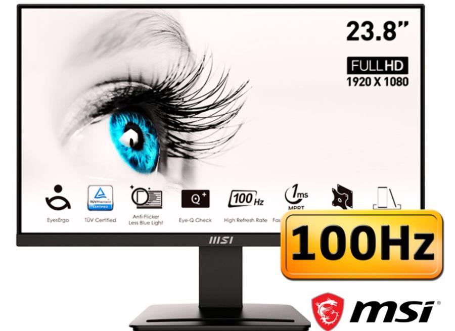 MONITOR LED 24 MSI PRO MP2412 FHD 100HZ HDMI DP