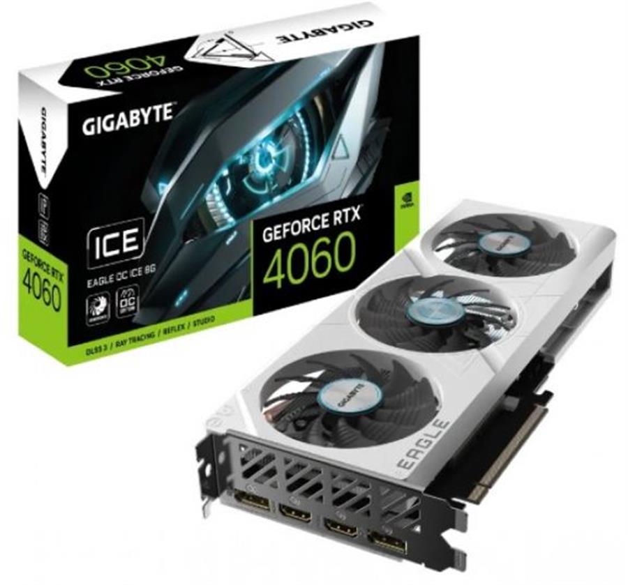 Placa Video Nvidia Geforce RTX 4060 GIGABYTE EAGLE OC ICE 8GB