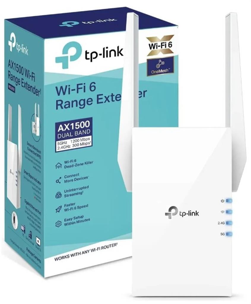 Extensor Rango TpLink RE505X Wifi6 AX1500 Gigabit Antenas Externas