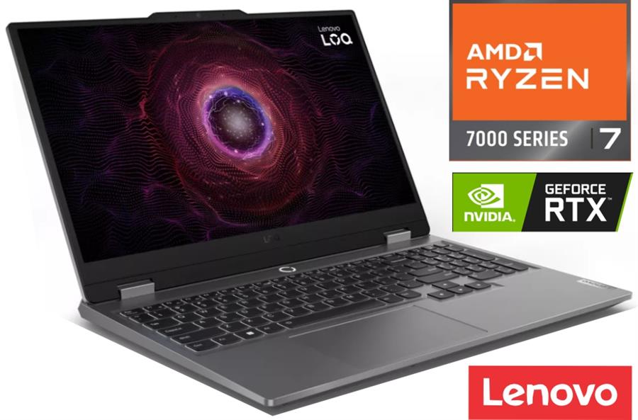 Notebook Lenovo LOQ 15ARP9 Ryzen 7 7435HS 24GB 4800MHZ DDR5 512GB RTX4050 6GB GDDR6