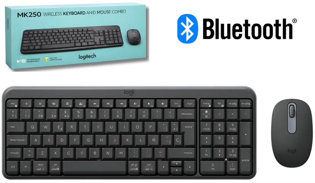 Teclado y Mouse Inalambrico Bluetooth LOGITECH MK250